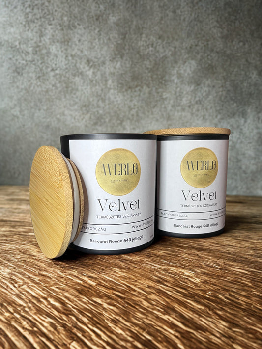 Velvet - Luxusillatú Szójagyertya (500 ml)